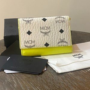 MCM Trifold Neon Wallet
